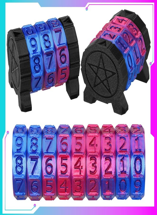 Relaxweex Life Counter Wheel Gradient Game Counter Health Tracker for TCG, TRPG Card Games Board Table top Games, 3 Rings Blue and Purple - Image 2